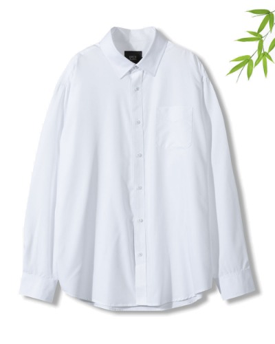 Bamboo OVERSIZED DRESS SHIRTS_WHITE