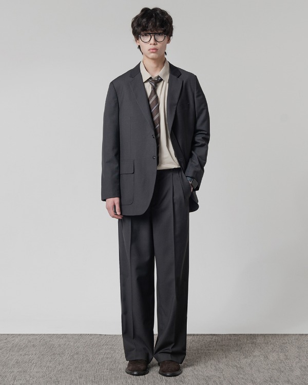 OVERSIZED WOOL BLEND SUIT SET-UP_GRAY