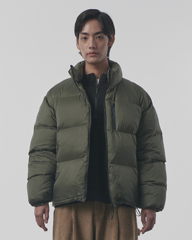 (ASI) 2-WAY PUFFER HEAVY DUCK DOWN JACKET_OLIVE