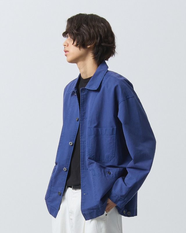 HEAVY COTTON FRENCH WORK JACKET_BLUE
